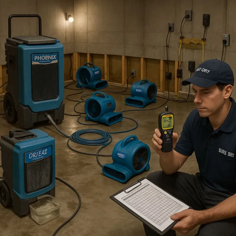 Structural Drying and Dehumidification process in Como, MS